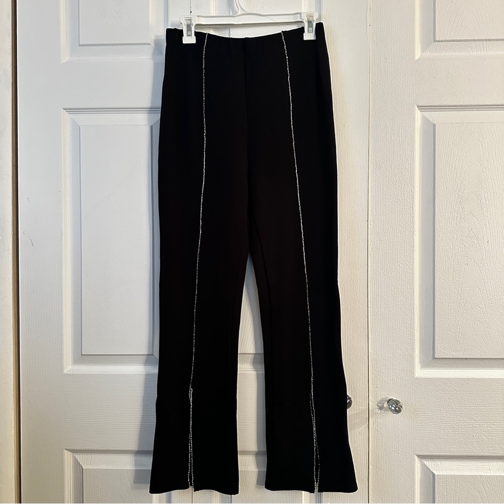 Rhinestone Flare Black Pants by Alice Blue